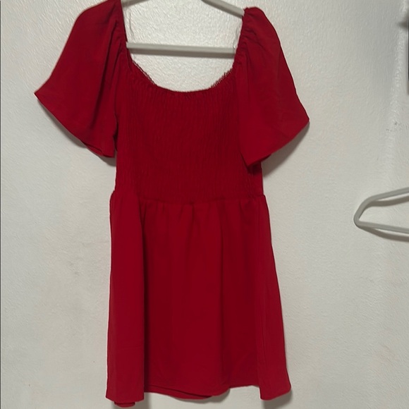 As U Wish Red Ruched Ruffled Mini Sundress - Picture 3 of 3